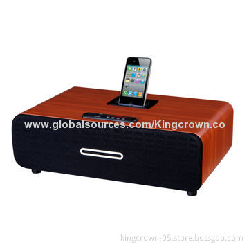 2.1CH mobile phone speakers with wooden case, 20W output